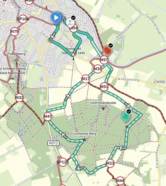 Wandelroute Lochem - Lochemse Berg 10 km 30 2026 10 03 routekaartje